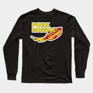 Hot Dog Pork Missile Wiener Rocket Ship Funny Hotdogologist Long Sleeve T-Shirt